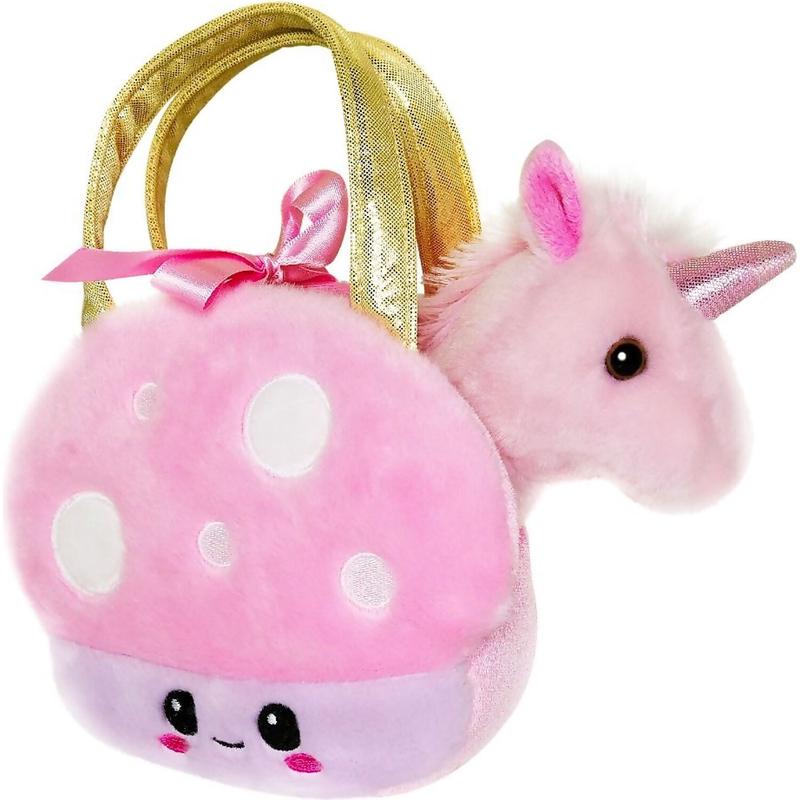Cotton Candy  Fancy Pals Pink Unicorn With Mushroom Bag